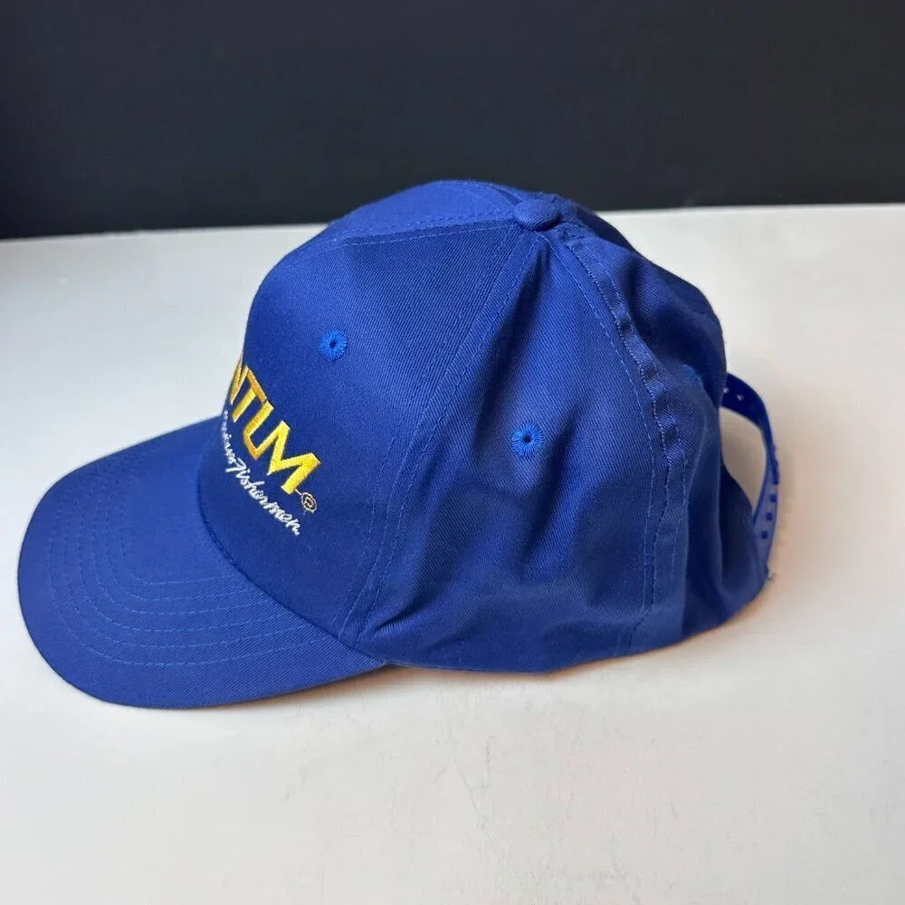 VINTAGE 80'S QUANTUM FISHING FISHERMAN HAT BLUE ROPE SNAPBACK CAP NEVER WORN
